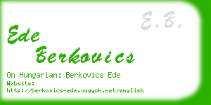 ede berkovics business card